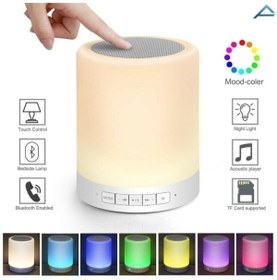 Resim Asfal Kablosuz Speaker Dokunmatik Lamba Renkli Led Işık Bluetooth Hoparlör Usb Şarjlı 