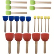 Resim 20 adet 1.5-4cm/0.6-1.57 inç DIY Çamur Aracı Fırça Seti, Seramik Çekme Sünger Fırçaları için 