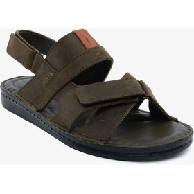 Resim Greyder Erkek Haki Hakiki Deri Sandalet 6Y1FS67856 