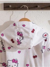 Resim Pembe Hello Kitty Baskılı Kız Çocuk Bornoz 