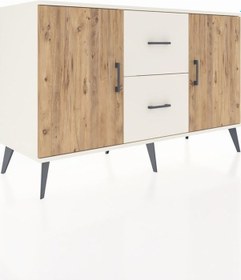 Resim Kronos Konsol 2 Raflı 2 Çekmeceli 2 Kapaklı 132x59x83 Aytaşı-çam/aytaşı Çam/aytaşı 