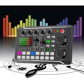 Resim Yenilzd Stüdyo Ses Mikseri Şarjlı Dj Canlı Yayın Kondenser Mikrofon Bağlantısı F998 Bluetooth Bağlantısı 