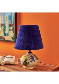 Resim Design Okyanus Mavi Başlıklı Seramik Abajur - Renkli - 40 Cm Çok Renkli 