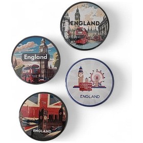 Resim İngiltere Magnet Set 3 - 4'lü Buzdolabı Magnet England Karışık Renkli 