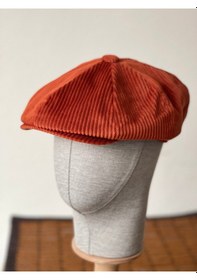Resim Aida Jewelss Kışlık Kadife Ingiliz Kasket Peaky Blinders Model Erkek Kasket Dökümlü Kadife Kasket Kiremit 