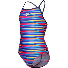 Resim Racing Stripe Swimsuit Lightdrop Back Çocuk Çok Renkli Yüzücü Mayosu 009006570 