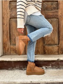 Resim Atelierby DS TABA RENK KALIN TABANLI TÜYLÜ BİLEK BOY BOT 