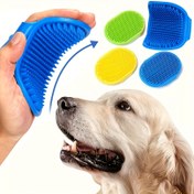 Resim 1 adet Evcil Hayvan Banyo Fırçası Kedi Masaj Fırçası Köpek Banyo Eldiveni Masaj Eldiveni Banyo Fırçası Temizlik, Evcil Hayvan Şampuan Fırçası, Silikon Masaj Kauçuk Banyo Tarağı Ayarlanabilir Dairesel Saplı Köpek ve Kedi Bakım Aracı 