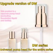 Resim 1 Adet 1.01oz DW Çift Dayanıklı Yeni Yükseltilmiş Sıvı Fondöten Orijinal Basma Pompası (Fondöten sıvısı ve şişe dahil değildir - Altın Renkli Değiştirilebilir Dispenser, Pürüzsüz Tasarım, Profesyonel Makyaj Kullanımı, Hassas Nozul) 
