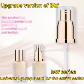 Resim 1 Adet 1.01oz DW Çift Dayanıklı Yeni Yükseltilmiş Sıvı Fondöten Orijinal Basma Pompası (Fondöten sıvısı ve şişe dahil değildir - Altın Renkli Değiştirilebilir Dispenser, Pürüzsüz Tasarım, Profesyonel Makyaj Kullanımı, Hassas Nozul) 
