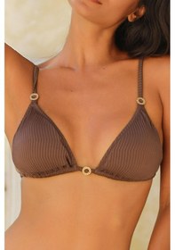 Resim Amarelle Assos Mocha Dolgusuz Çıkarılabilir Pedli Üçgen Bikini Üst Kahverengi 