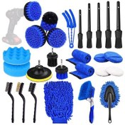 Resim 26 Adet/takım Wrs-cs29 Araba Yıkama Temizleme Fırçası Seti Araba İç Çatlak Temizleme Elektrikli Matkap Fırçası 