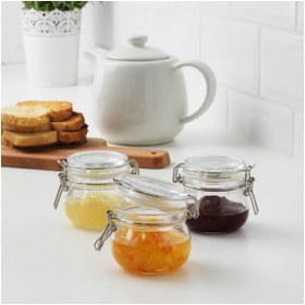 Resim IKEA Kapaklı Cam Kavanoz 3 Adet 13 Cl 
