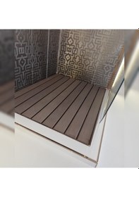 Resim Iroko Ağaç Duş Izgarası Ahşap Duş Izgarası Kare Dikdörtgen Tik Kahverengi 