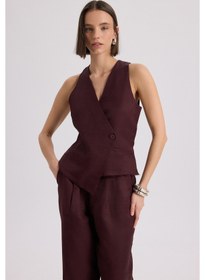 Resim Mai Collection Mai Studios Co. Nagmetah Sırt Pencereli Bordo Yelek Pantolon Takım Bordo 