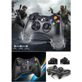 Resim Munico Xbox 360 Uyumlu Oyun Konsolu Titreşim Joystick Gamepad Için Data Frog USB Kablolu Oyun Kolu Siyah 