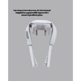 Resim Savarga Titreşimli Boyun Masaj Cihazı Isı Terapili Şarjlı Vnb-01 Ergonomik U Tasarım 