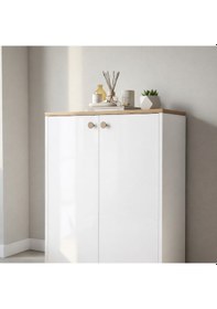 Resim Misterium Via 2 Kapaklı Çok Amaçlı Ayakkabılık ve Antre Dolabı - Beyaz 