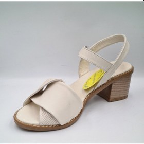 Resim Mammamia D25ys-2835 Kemik Renk Hakiki Deri Topuklu Kadın Sandalet Kemik 