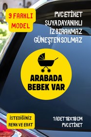 Resim alışveriş kurdu Arabada Bebek Var Araba-Motosiklet Cam Etiket Sticker 9 Farklı Seçenek - Unisex 