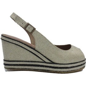 Resim Dolgu Topuk Hasır & Keten Sandalet (548548505) 