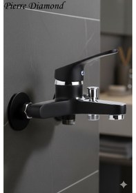 Resim 56623 Banyo Bataryası Duş Musluğu Musluk Armatür Siyah Beyaz Krom Gold Krom - Siyah 