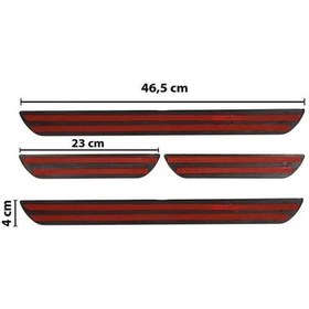 Resim Ford Focus 2018 Ve Üzeri Modeller Old Kırmızı Kapı Eşiği 4 Parça Krom Yazılı 