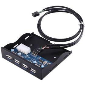 Resim 3.5 İnç 4 Port Usb Hub Floppy 4990A 9 Pin Disket Ön Panel Yuvası 