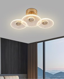 Resim Darra 3'lü Gold Plafonyer 3 Renkli Kristal Led Avize Gold - Bakır - Siyah 