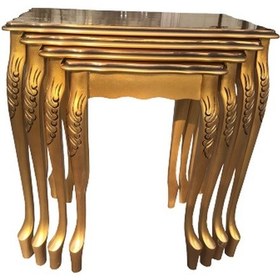 Resim Zigon Aslan Lükens Ayak Model Parlak Gold renk Kayın Torna Oymalı Ayak El Yapımı 