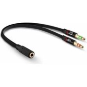 Resim Powermaster Kulaklık Mikrofon Hoparlör Çevirici Ayırıcı Kablo 20 cm 