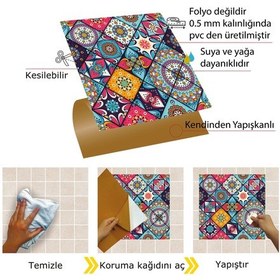 Resim Tink Kendinden Yapışkanlı Pembe Karo Desenli Pvc Karo 30x30 Cm 