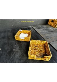 Resim Hasır Kare Peçetelik Kahverengi 