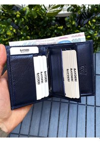 Resim Bayderi Cortez Hakiki Deri Extra Kartlıı Erkek Cüzdan - Lacivert 
