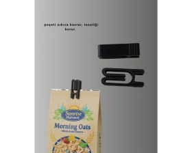 Resim Teknodayım Teknolojik Poşet Kapatma Mandalı Hava Geçirmez Siyah 10 Adet Set Seri 2026 