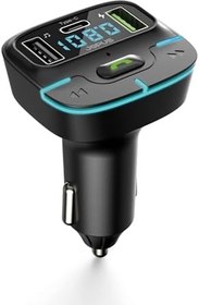 Resim F9 Araç Fm Transmitter 5.3 Bluetooth Araç Kiti Usb Type-C Hızlı Şarj Kart Çakmaklık Girişli 