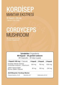 Resim Sepe Natural Cordyceps Kordisep Eki 430 MG 90 Kapsül 