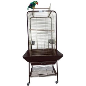 Resim Dayang Dayanıklı ve Eğlenceli Papağan Kafesi Siyah 59x59x152 Cm 