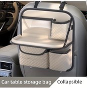 Resim Chuangyinshop 1pc Çok Amaçlı Beige Color Short Kısa Araç Koltuğu Düzenleyici Katlanır Masa 