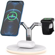 Resim Lemestar 3'ü 1 Arada Kablosuz Şarj Standı - İos Uyumlu Watch, Airpods Ve İphone İçin Hızlı Şarj & Gece Lambası Qı Uyumlu 