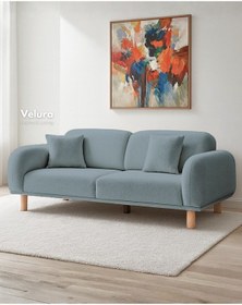 Resim Lara Sırt Mekanizmalı Üç Adet Üçlü Kanepe & Yataklı 3'lü Koltuk 3+3+3 - Turkuaz Turkuaz 