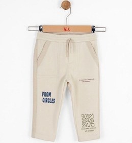 Resim Erkek Bebek Bel Lastikli Kuzey Eşofman Altı-14736 Krem 