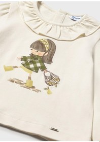 Resim Mayoral Kız Bebek Manşet Kollu Sweatshirt Bej 