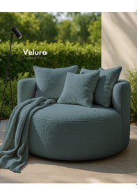 Resim Miz Berjer & Puf & Armut & Tekli Koltuk & Dinlenme Koltuğu - Turkuaz Turkuaz 