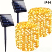 Resim 2/1 105 Feet 300 LED Güneş Enerjili Dizi Işıkları, Outdoor Peri Işıkları, Cadılar Bayramı, Noel, Şükran Günü, 8 Mod, IP44 Su Geçirmez, Sıcak Beyaz/Beyaz/Çok Renkli, Bahçe, Bahçe, Ağaçlar, Düğün, RV, Ramazan Dekorasyonu için 