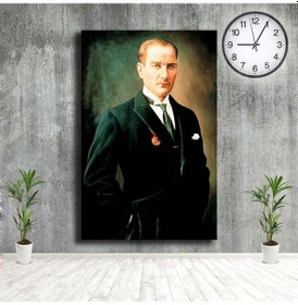 Resim Madalyalı Eli Cebinde Atatürk Kanvas Tablo 