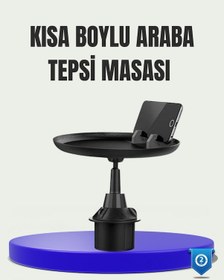 Resim Drnds 360 Döner Araç Bardaklık Tepsisi Geniş Yemek Alanlı Telefon Standlı 