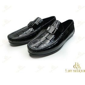 Resim Loafer Günlük Ayakkabı Kroko Modelli Siyah - Siyah 
