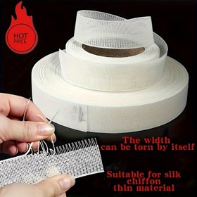 Resim Premium İpek Şifon Etek Bantı - Düğün Elbiseleri & Saç Aksesuarları için Yeniden Kullanılabilir Dantel - Beyaz, Yırtılabilir Genişlik, İpek Şifon Gelin Kıyafeti için Mükemmel 
