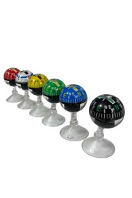 Resim KAPOTO Etiketçilere Araç İçi Altılı Mini Pusula Cama Vantuzlu Oto Aksesuar Pusula 